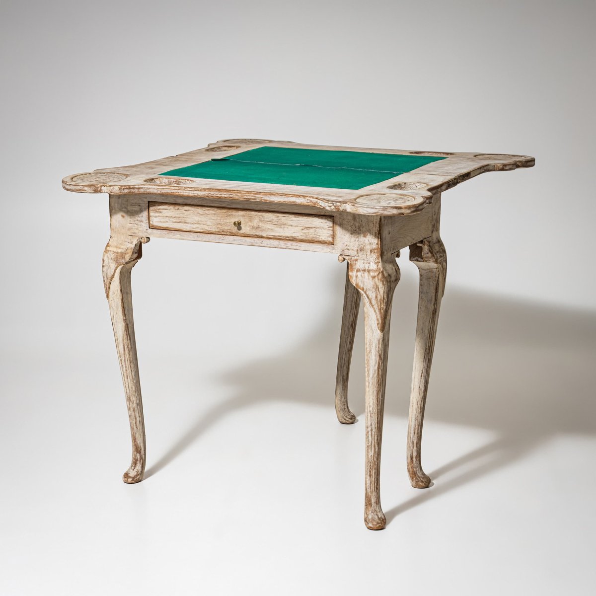 Table de jeux anglaise peinte en gris, XIXe siècle-photo-2
