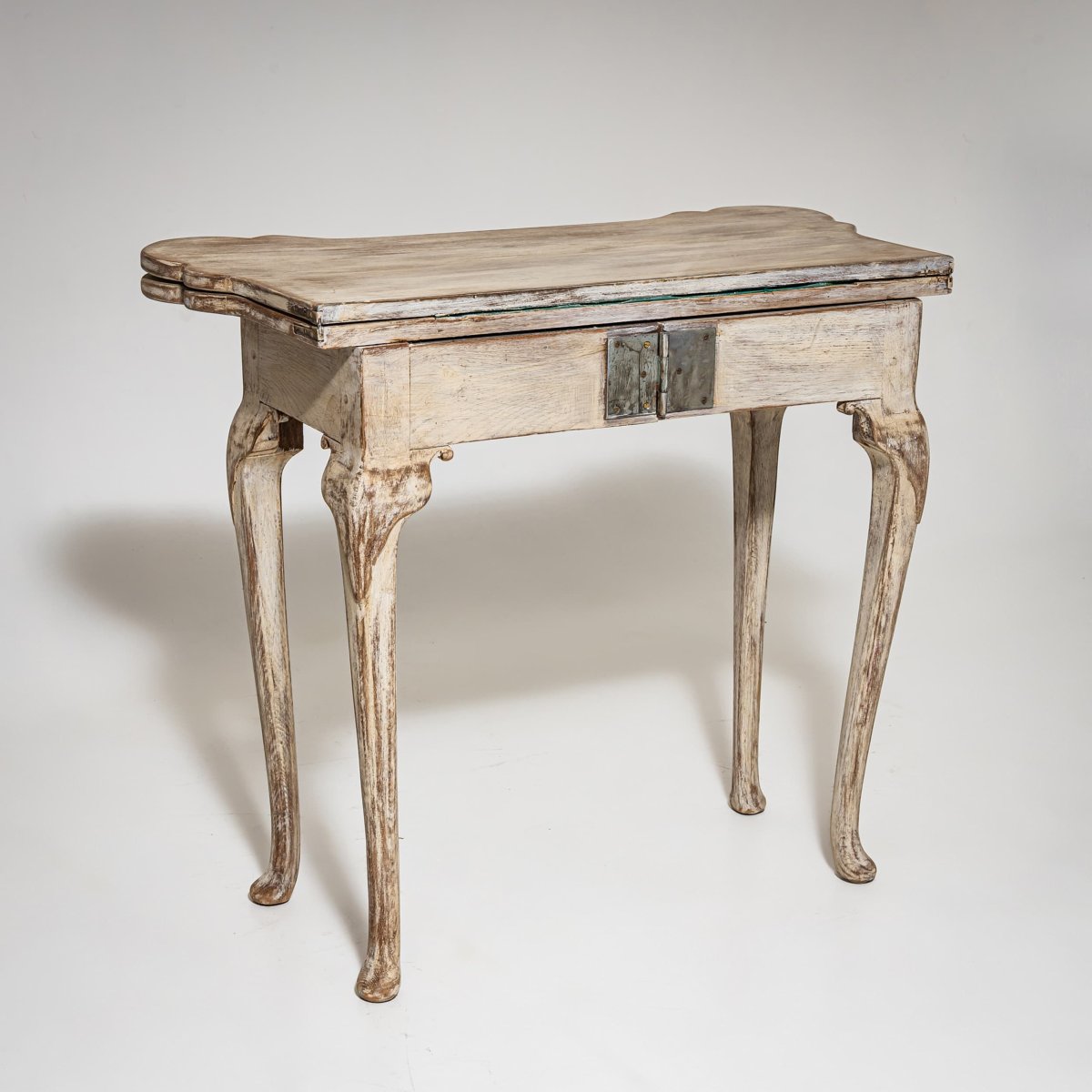 Table de jeux anglaise peinte en gris, XIXe siècle-photo-8