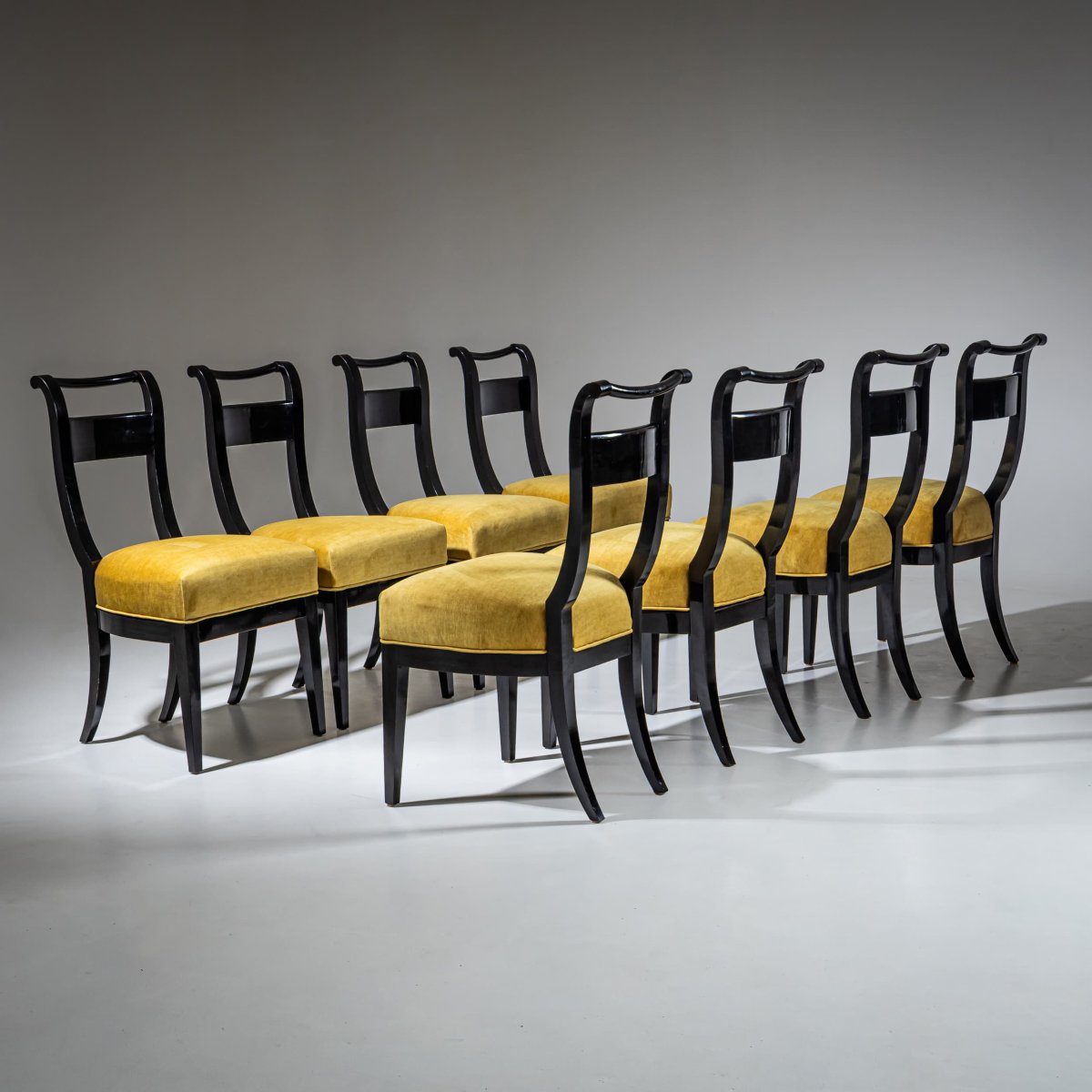 Set Of Eight Biedermeier-style Dining Chairs, Early 19th Century-photo-2