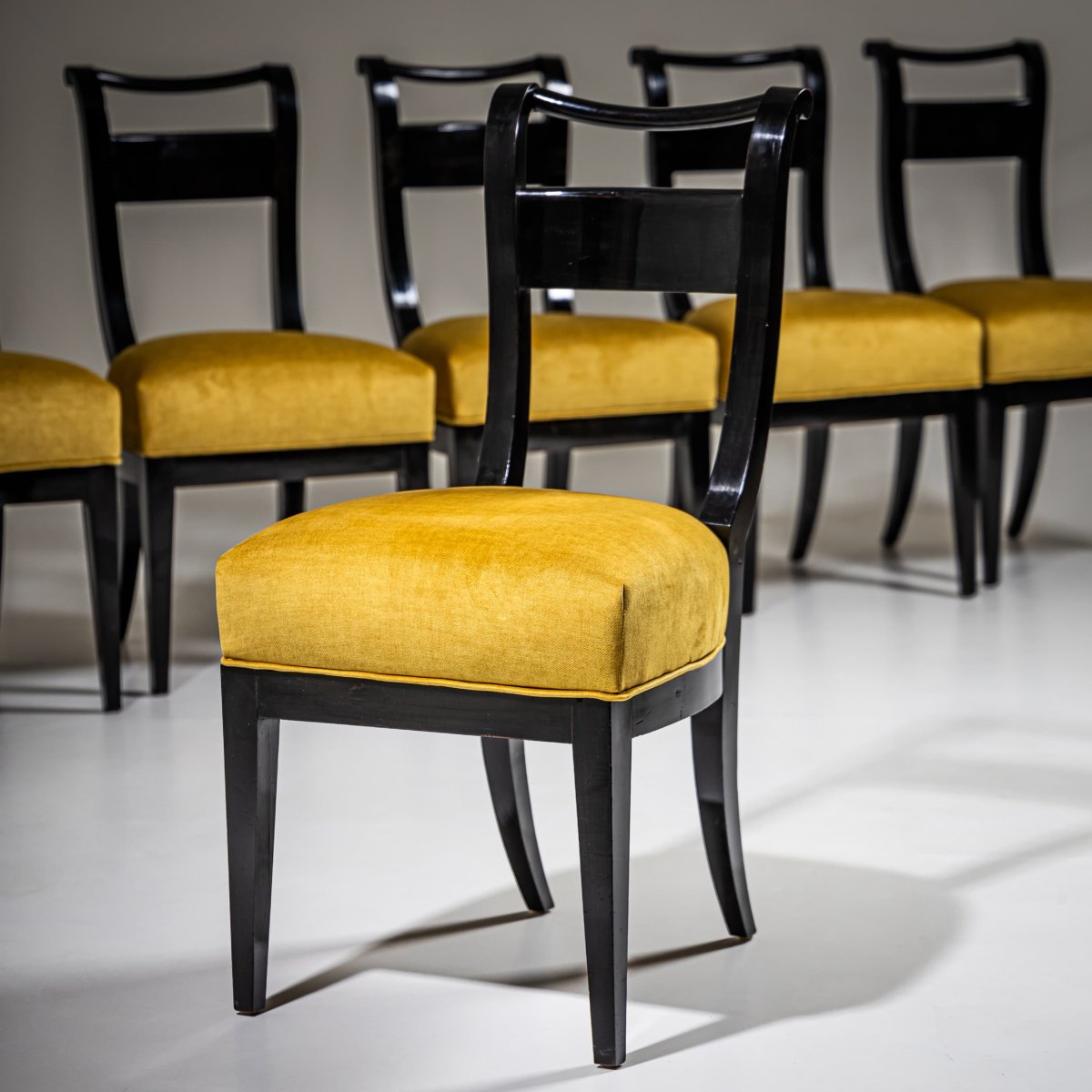 Set Of Eight Biedermeier-style Dining Chairs, Early 19th Century-photo-3