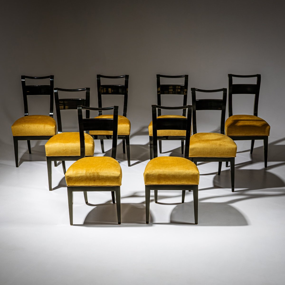Set Of Eight Biedermeier-style Dining Chairs, Early 19th Century