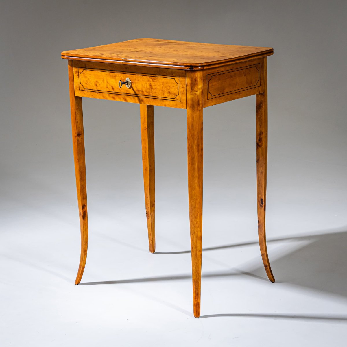 Biedermeier-style Sewing Table In Birch, Circa 1820-photo-2