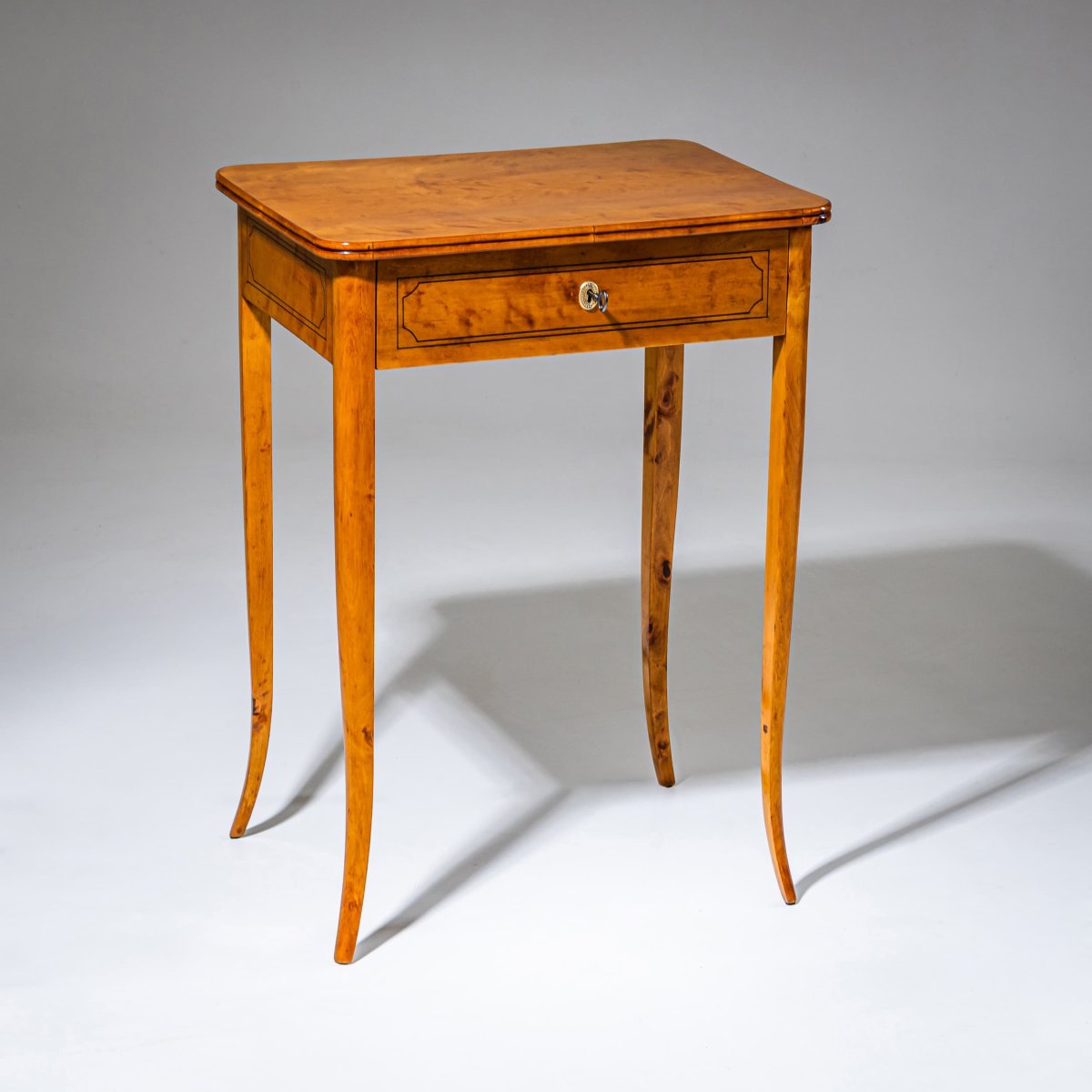 Biedermeier-style Sewing Table In Birch, Circa 1820-photo-3