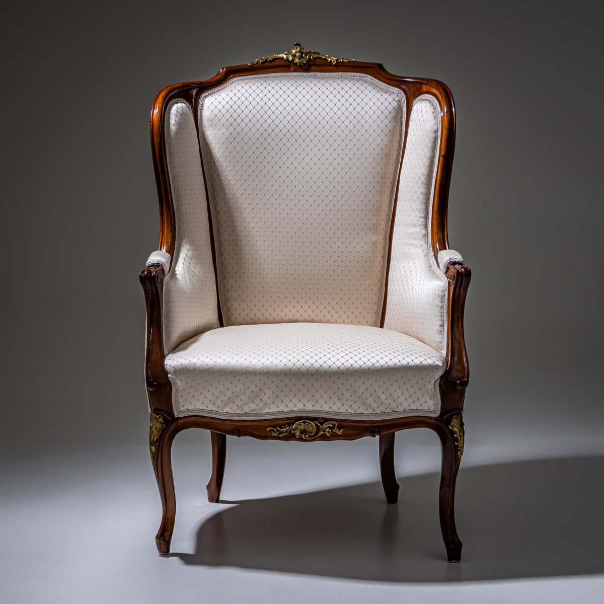 Louis XV Style Wingback Armchair, Dresden / Germany, Circa 1880-photo-2