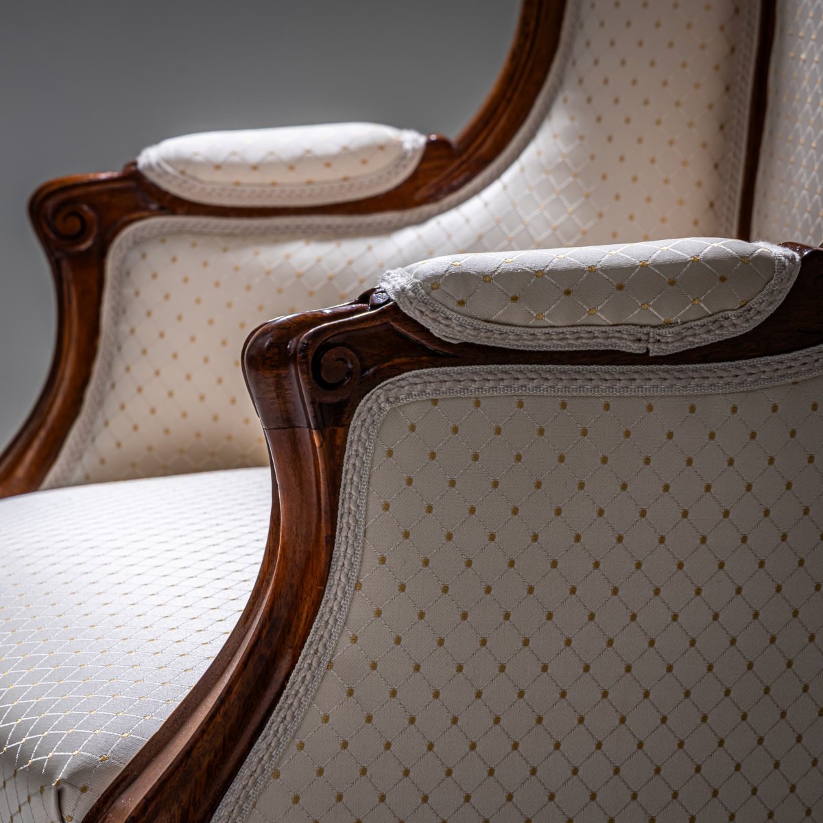 Louis XV Style Wingback Armchair, Dresden / Germany, Circa 1880-photo-1
