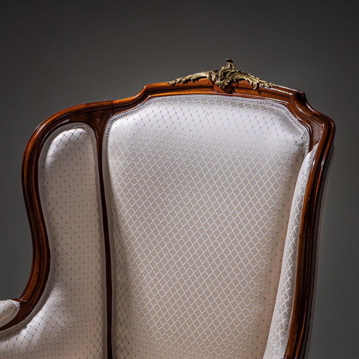 Louis XV Style Wingback Armchair, Dresden / Germany, Circa 1880-photo-2