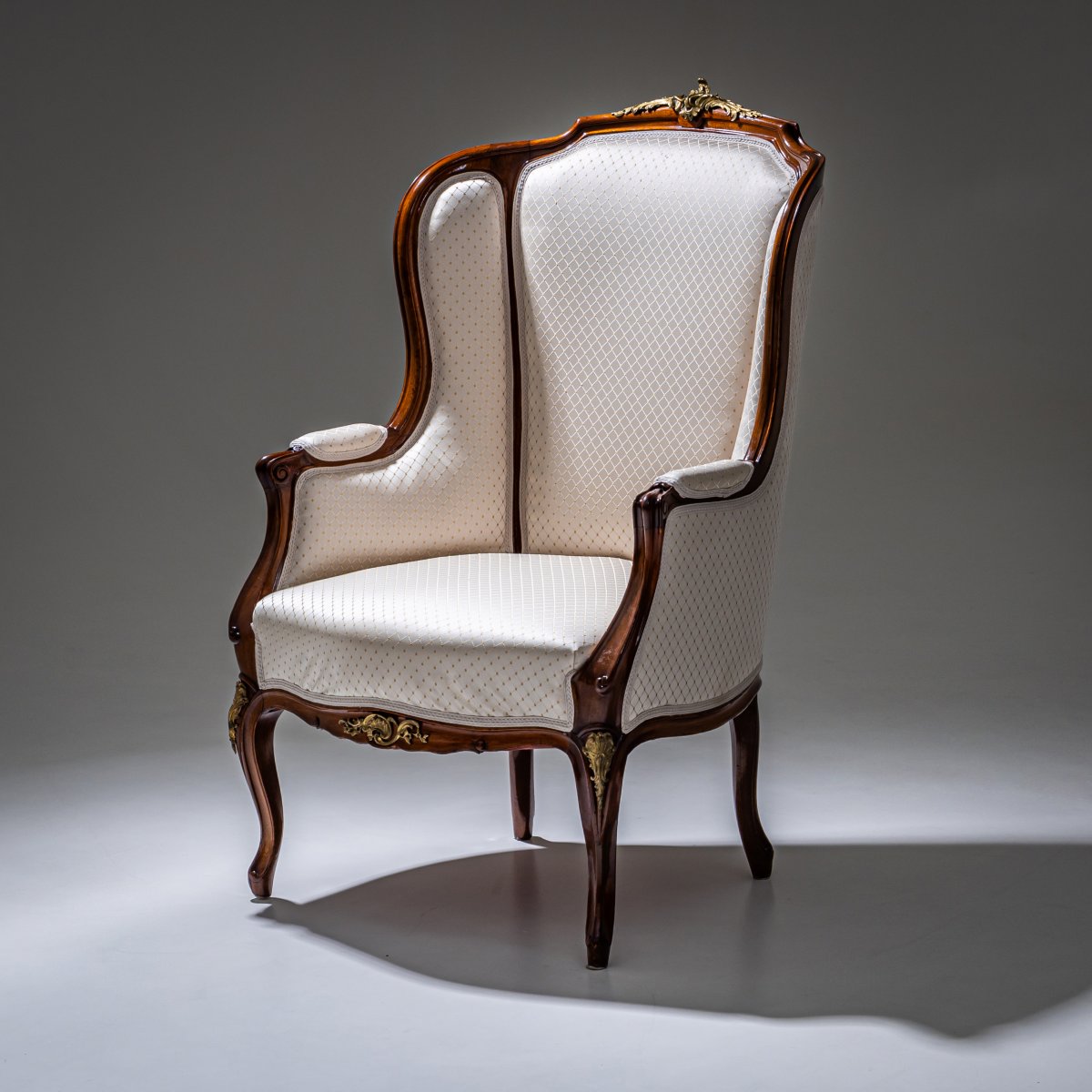 Louis XV Style Wingback Armchair, Dresden / Germany, Circa 1880-photo-4