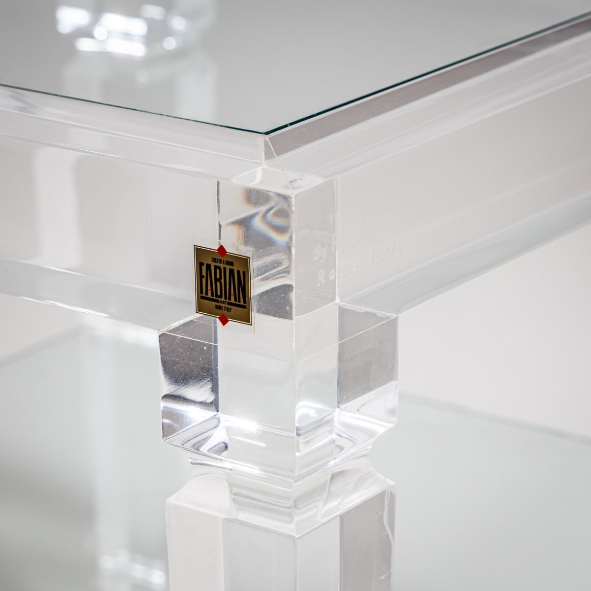 Paire de tables d'appoint en plexiglas signées Fabianart, Rome / Italie, fin du XXe siècle-photo-2