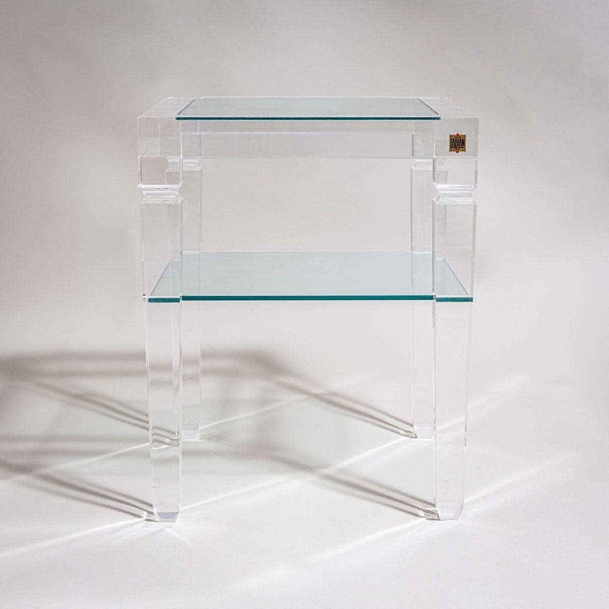 Paire de tables d'appoint en plexiglas signées Fabianart, Rome / Italie, fin du XXe siècle-photo-3