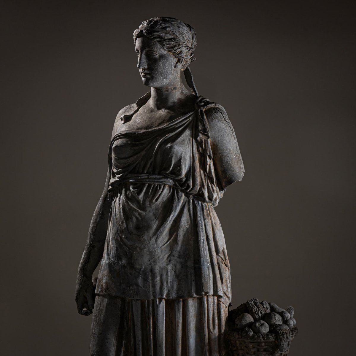 Hora de l'été, statue en zinc coulé, fin du XIXe siècle-photo-2