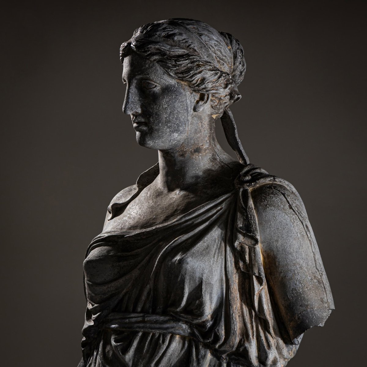 Hora de l'été, statue en zinc coulé, fin du XIXe siècle-photo-4