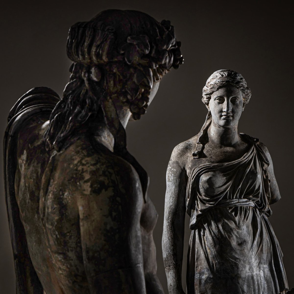 Hora de l'été, statue en zinc coulé, fin du XIXe siècle-photo-1