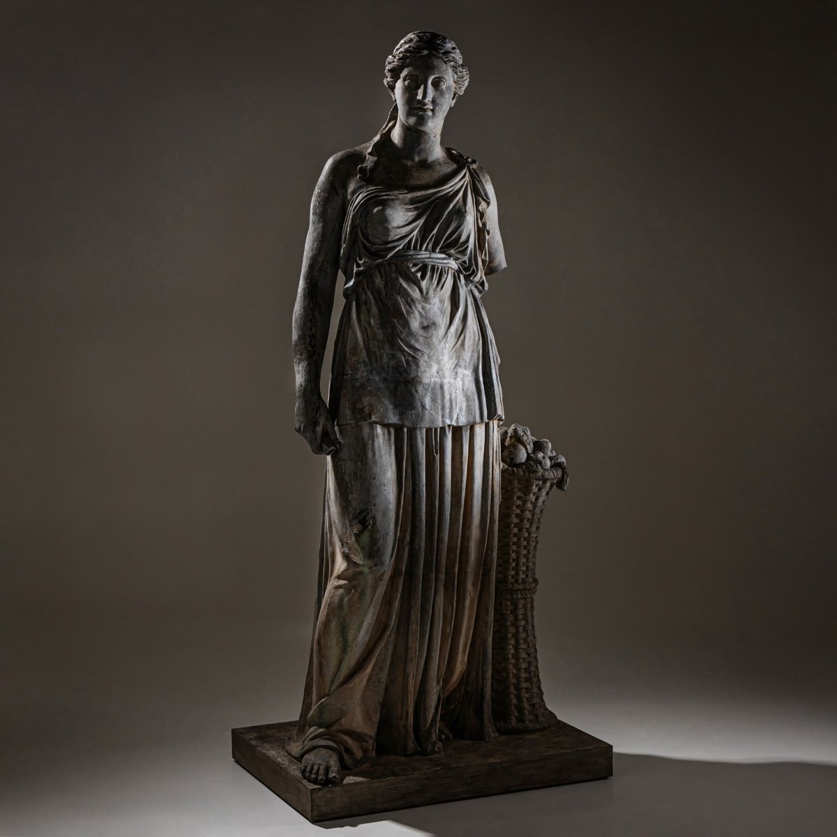 Hora de l'été, statue en zinc coulé, fin du XIXe siècle-photo-2