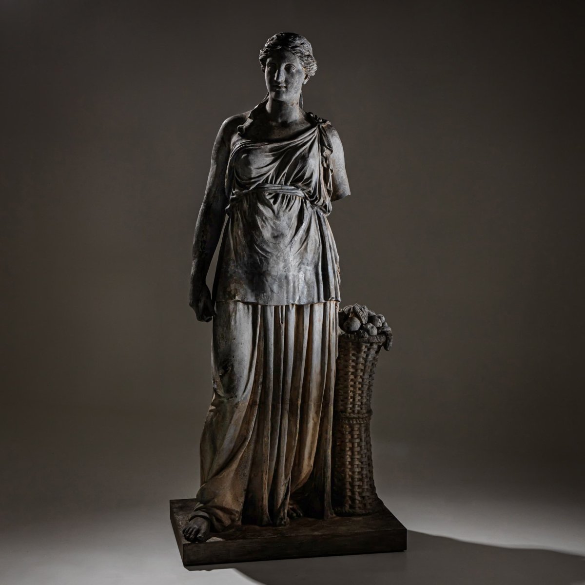 Hora de l'été, statue en zinc coulé, fin du XIXe siècle-photo-4