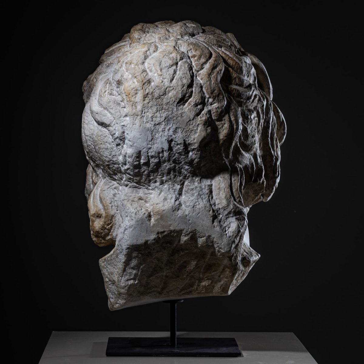 Head Of Asclepius, Modern Plaster Cast After The Antique Original, 21st Century-photo-1