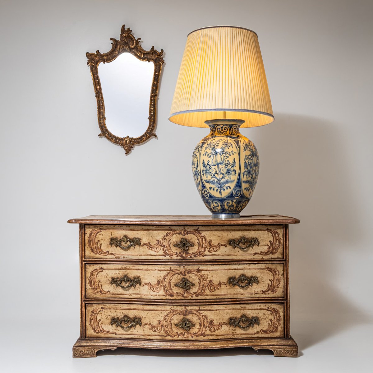 Commode baroque peinte à la main, XVIIIe siècle-photo-3