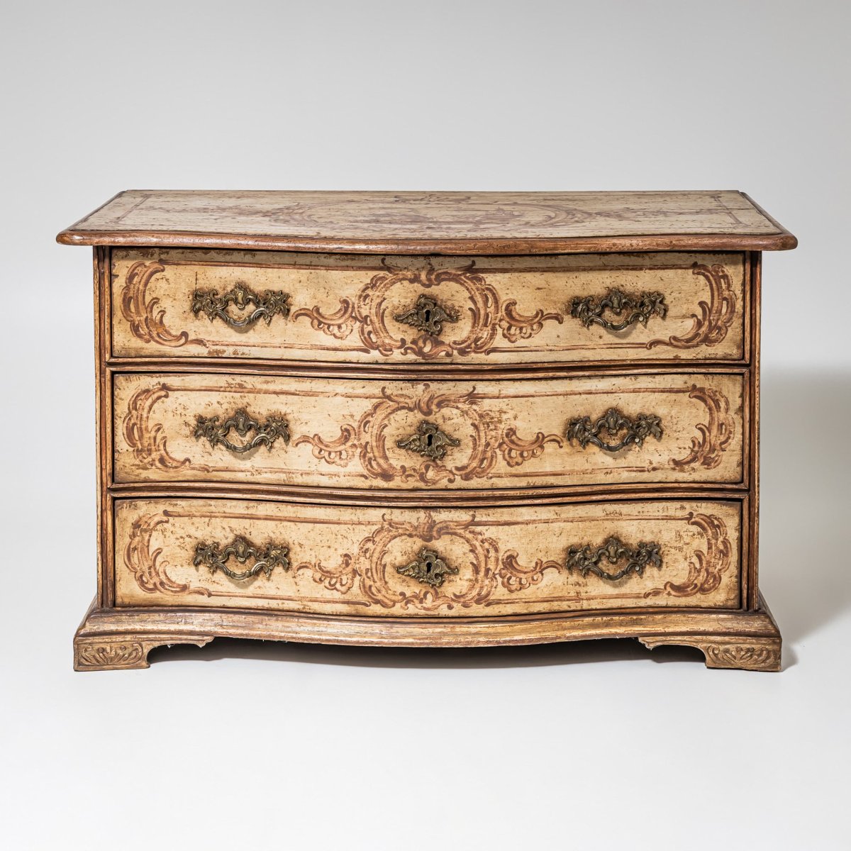 Commode baroque peinte à la main, XVIIIe siècle-photo-4
