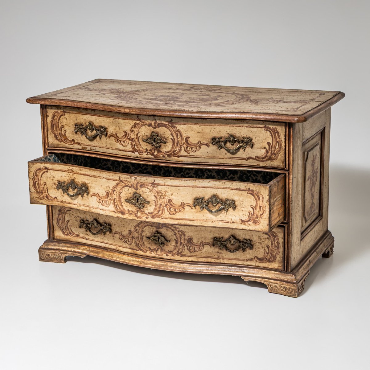 Commode baroque peinte à la main, XVIIIe siècle-photo-1