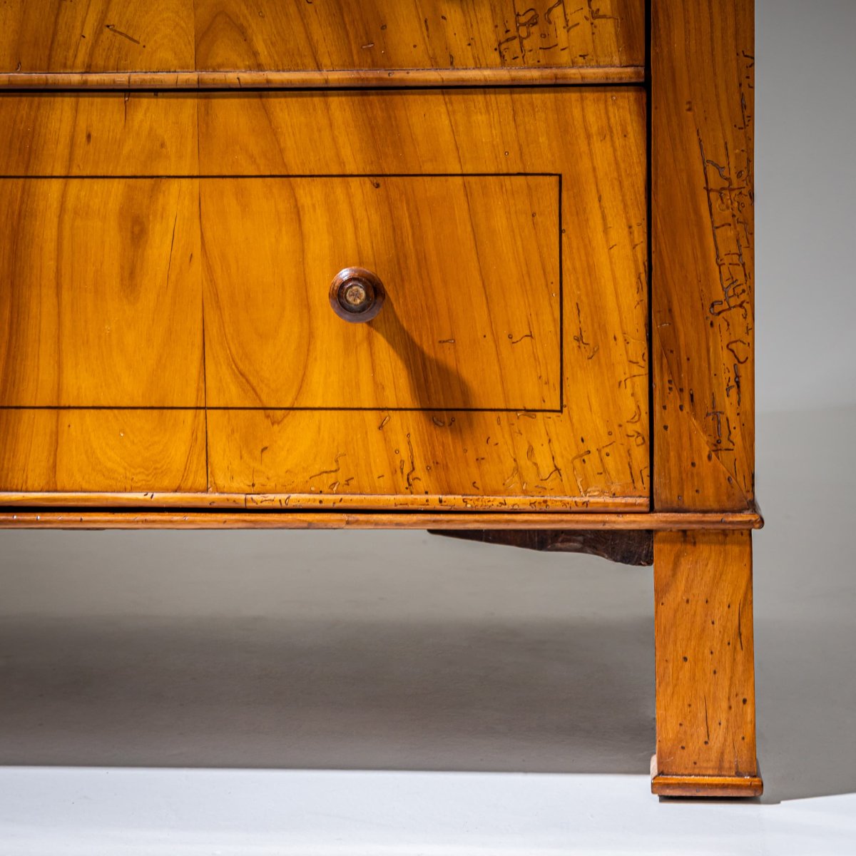 Biedermeier-style Drop-front Secretary Desk In Cherry Wood, Saxony, Circa 1835-photo-4
