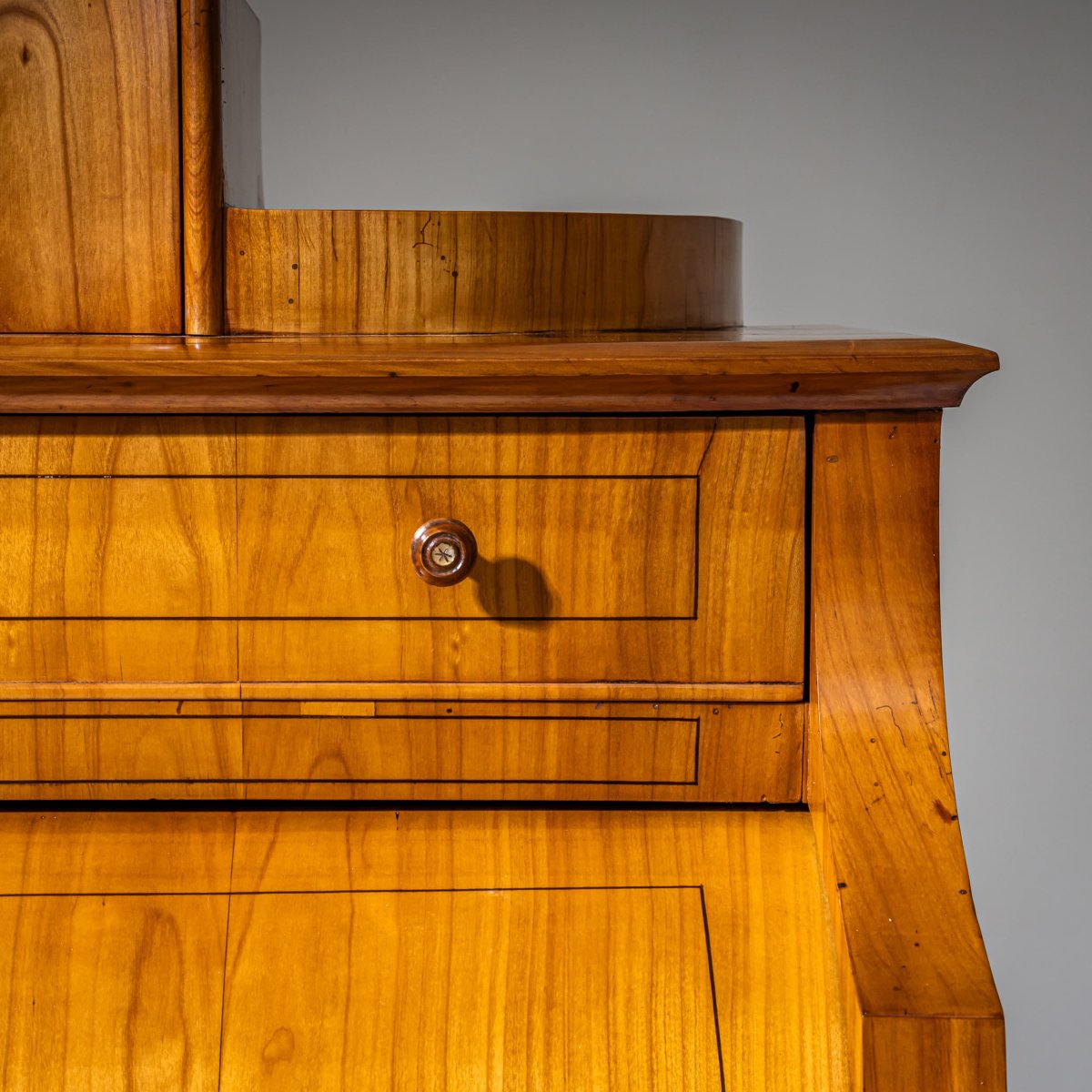 Biedermeier-style Drop-front Secretary Desk In Cherry Wood, Saxony, Circa 1835-photo-7