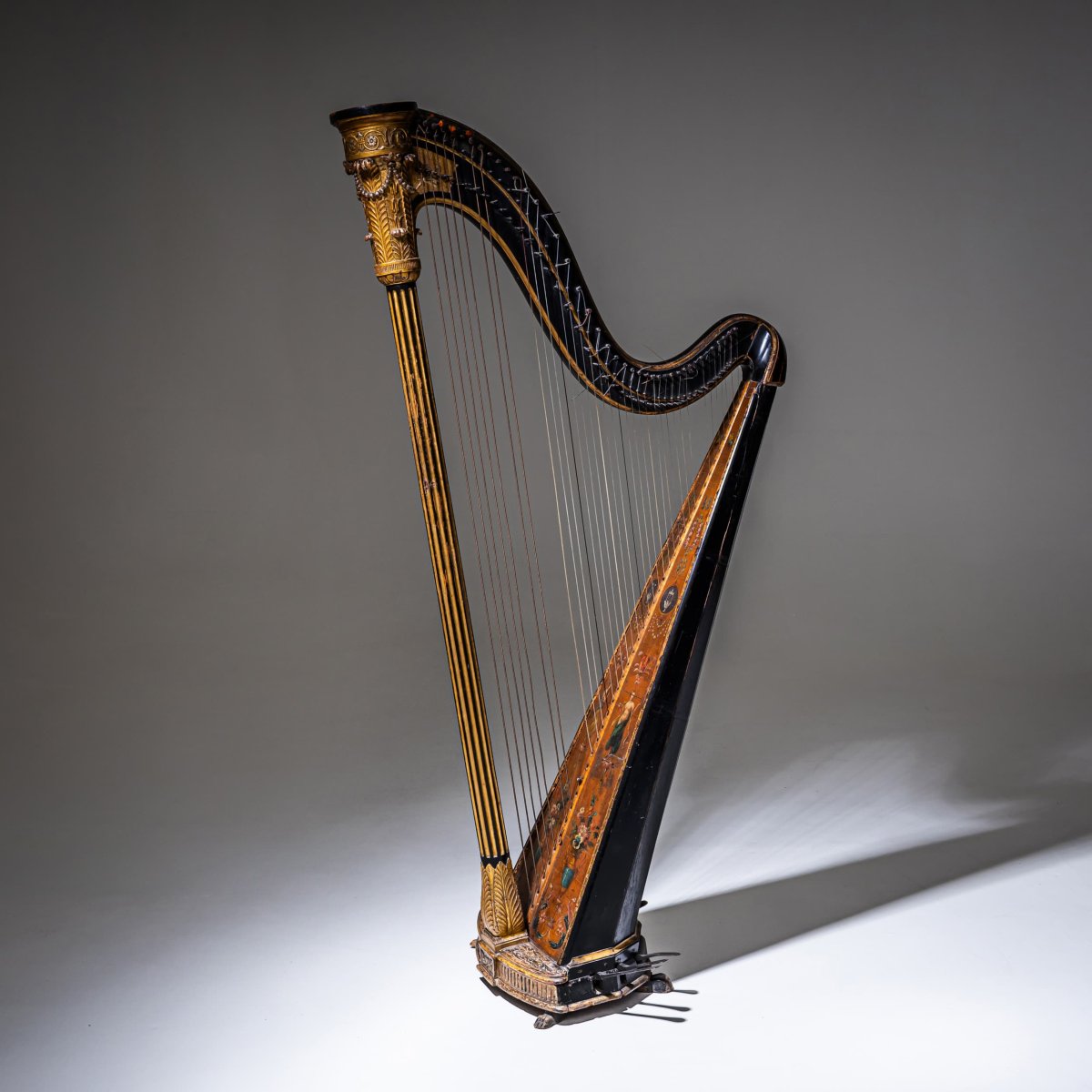 Pedal Harp With Figurative Decoration, Circa 1780-photo-6