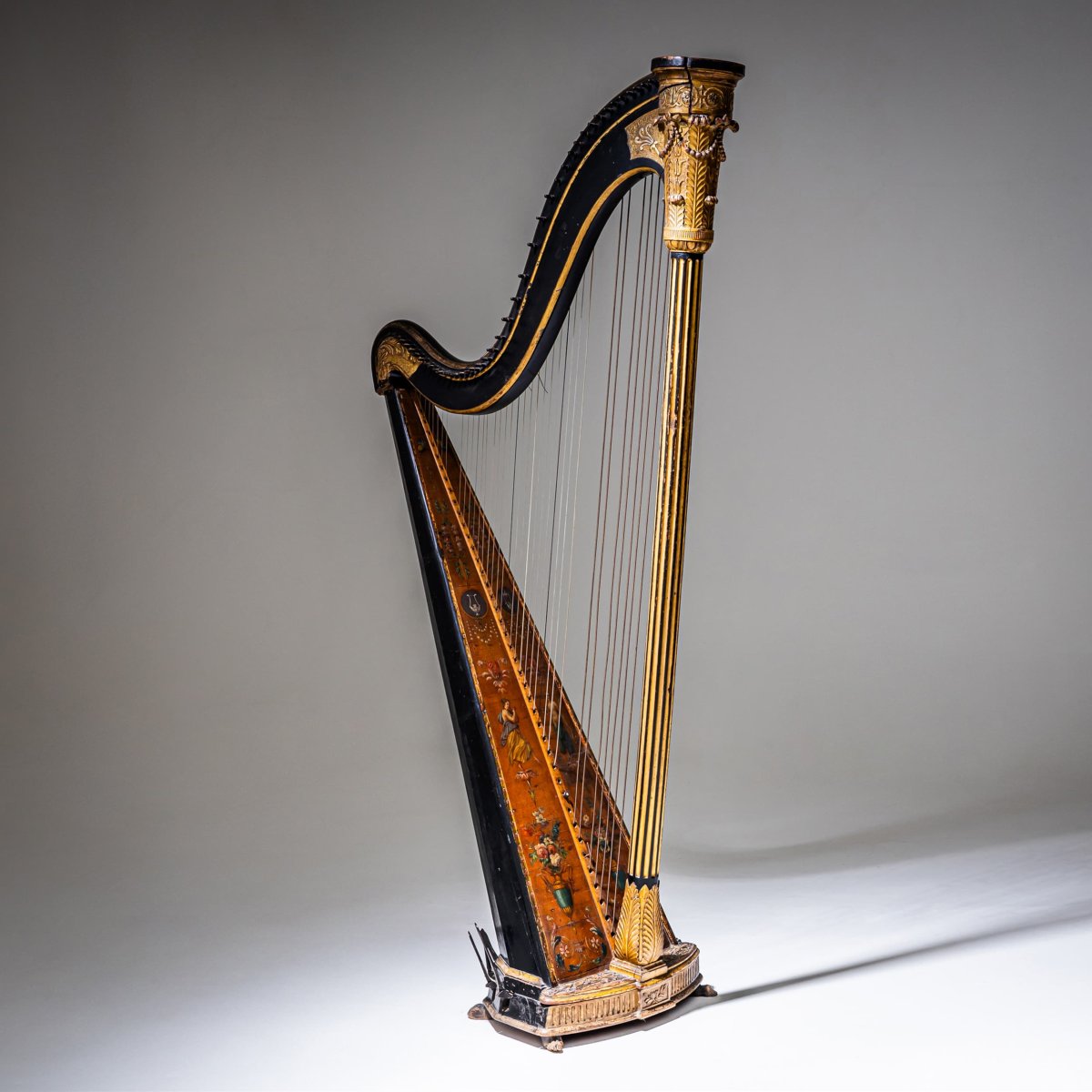 Pedal Harp With Figurative Decoration, Circa 1780