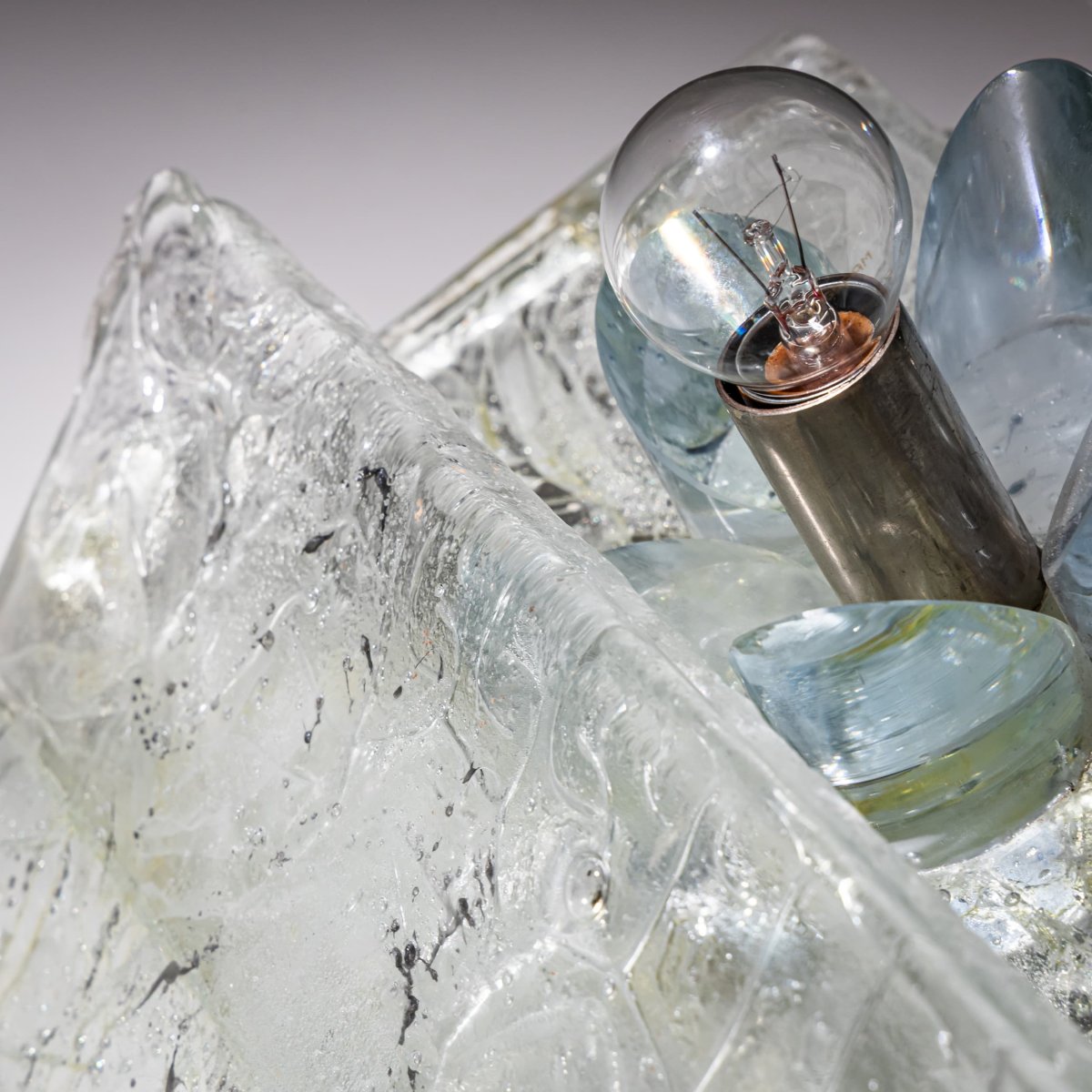 Pair Of Glass Wall Sconces, Probably From Italy, Mid-20th Century-photo-7