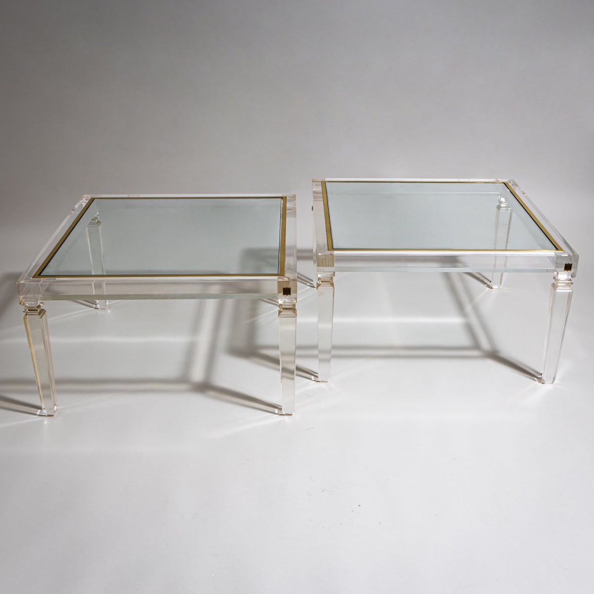 Pair Of Square Plexiglass Coffee Tables, Designed By Fabianart, Rome, Italy, Late 20th Century-photo-2