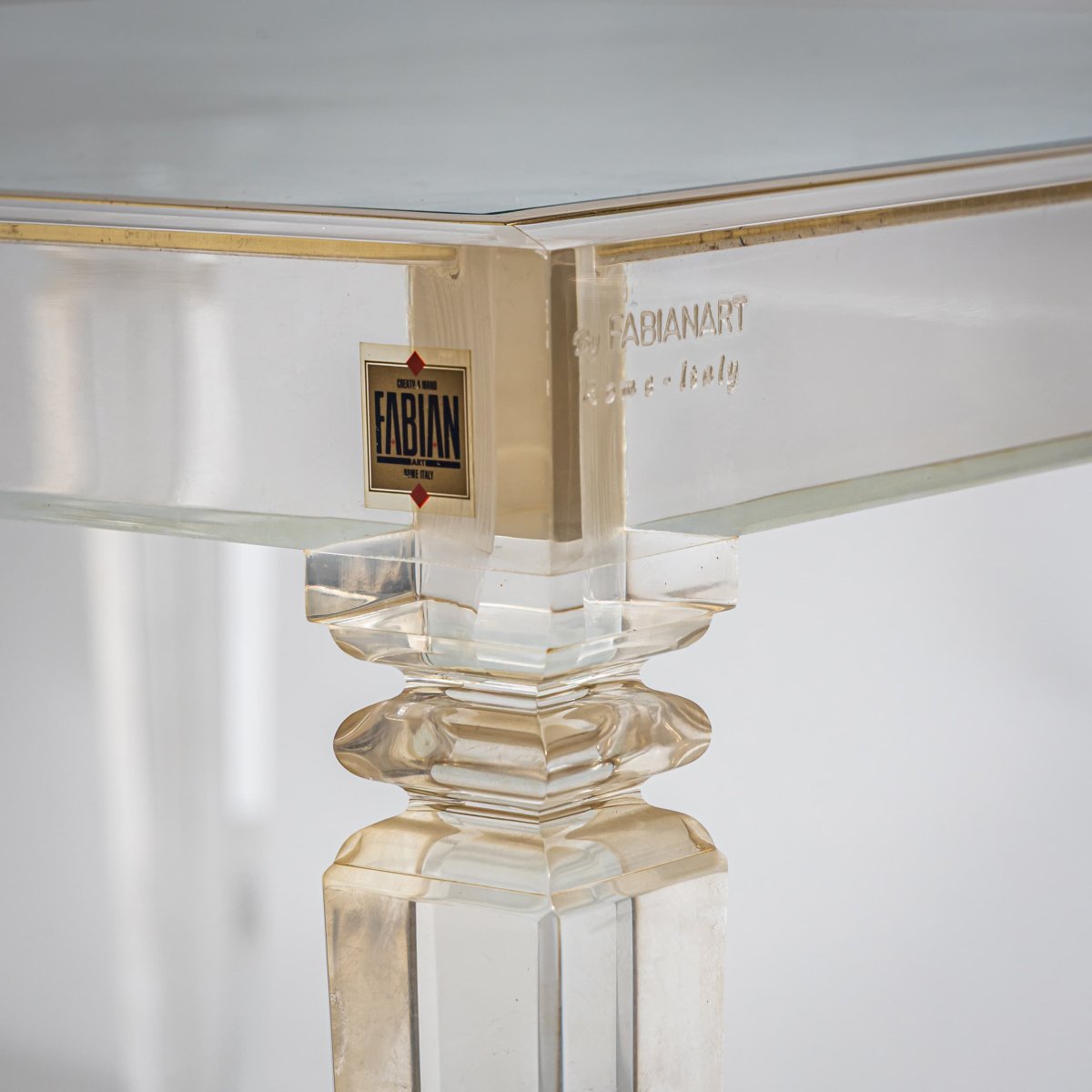 Pair Of Square Plexiglass Coffee Tables, Designed By Fabianart, Rome, Italy, Late 20th Century-photo-3
