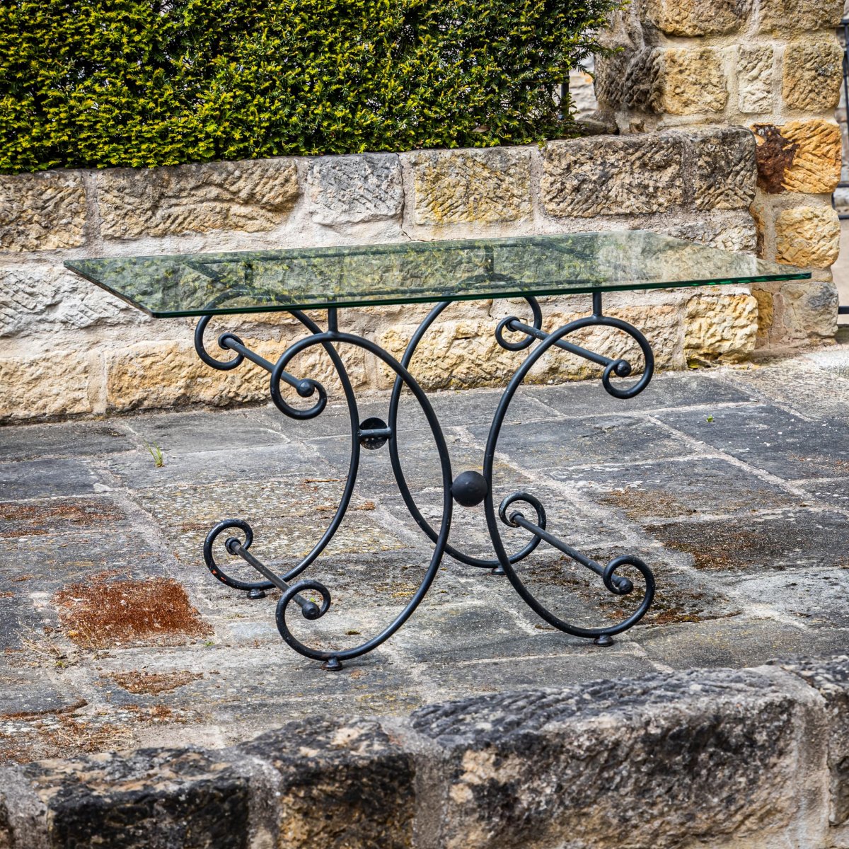 Ensemble de mobilier de jardin en fer, probablement de la fin du XXe siècle-photo-2