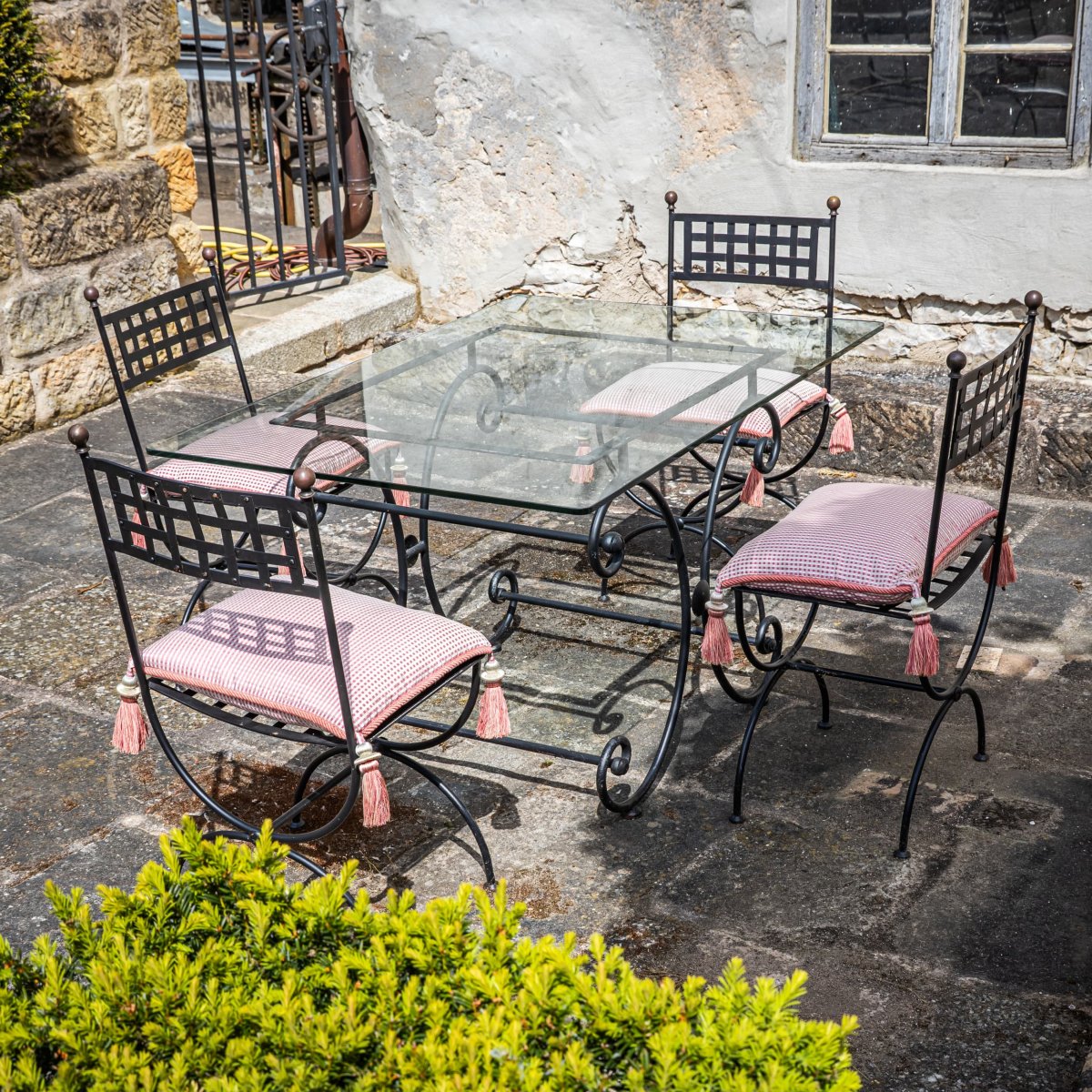 Ensemble de mobilier de jardin en fer, probablement de la fin du XXe siècle-photo-2