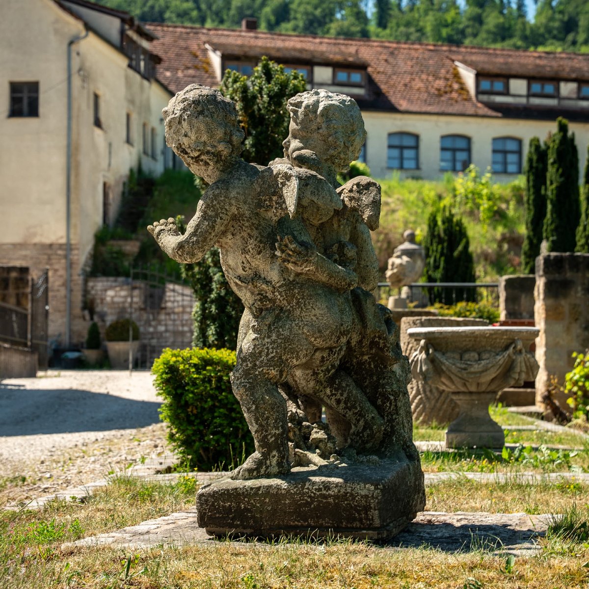 “playing Putti,” Stone Cast, Probably Late 20th Century-photo-3