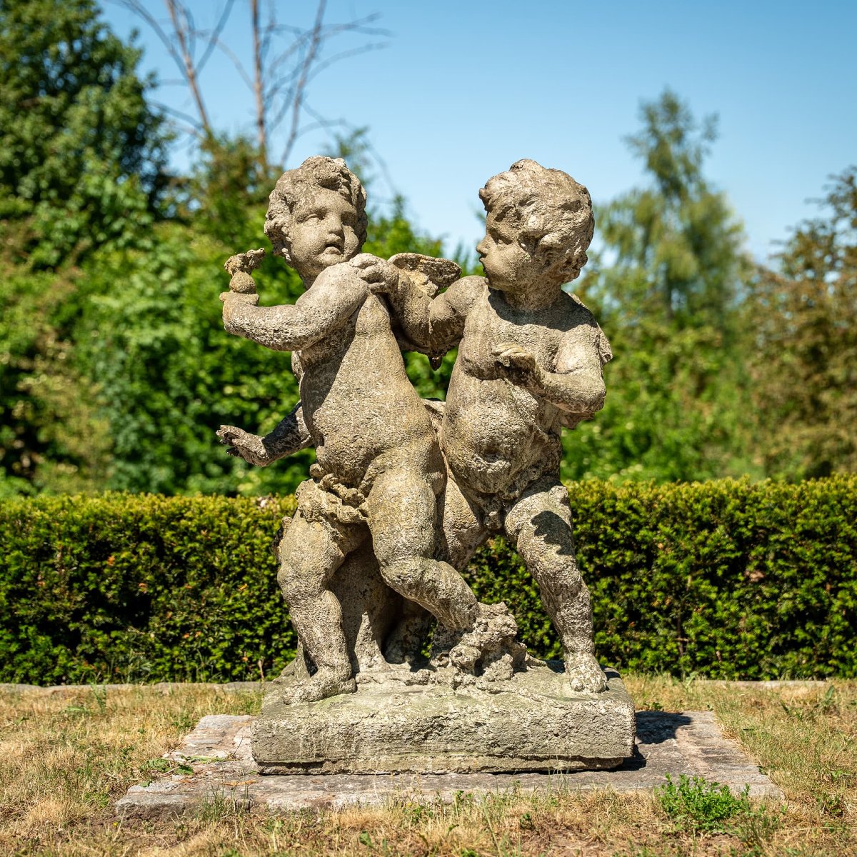 “playing Putti,” Stone Cast, Probably Late 20th Century