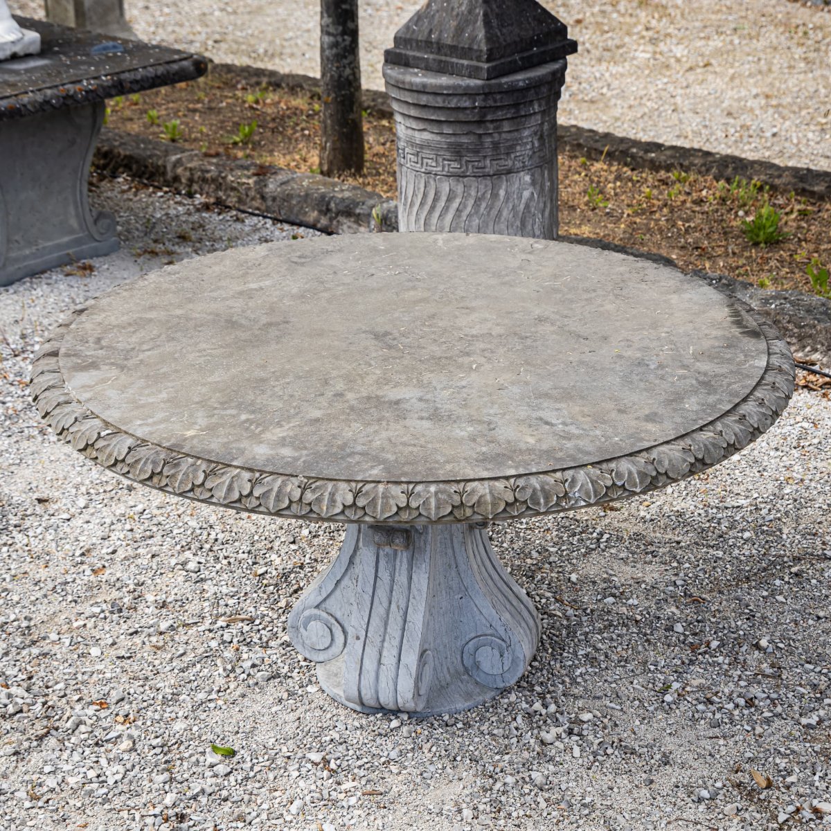 Table de jardin en pierre naturelle, XXIe siècle-photo-3