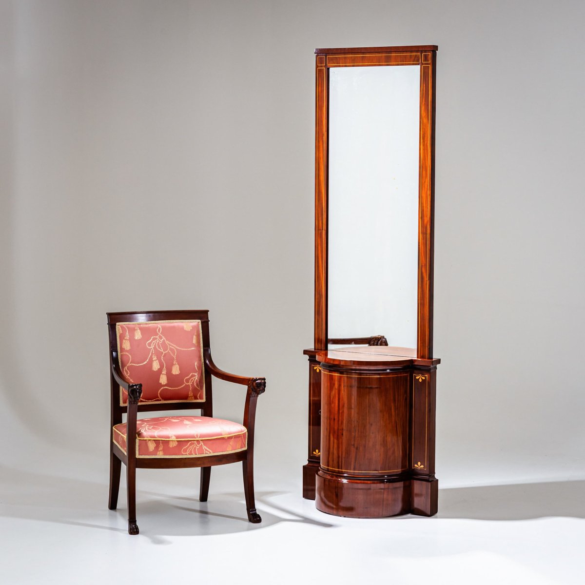 Biedermeier-style Mahogany Hall Mirror With Console, Northern Germany, Circa 1830-photo-4