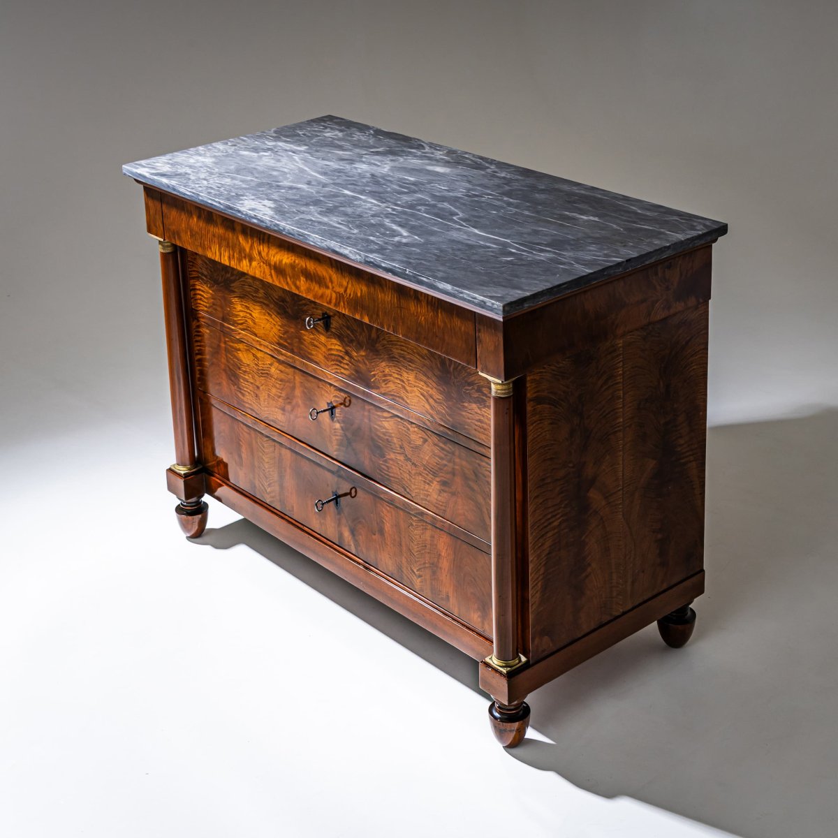Pair Of Chests Of Drawers With Marble Tops, Italy, Circa 1820-photo-3