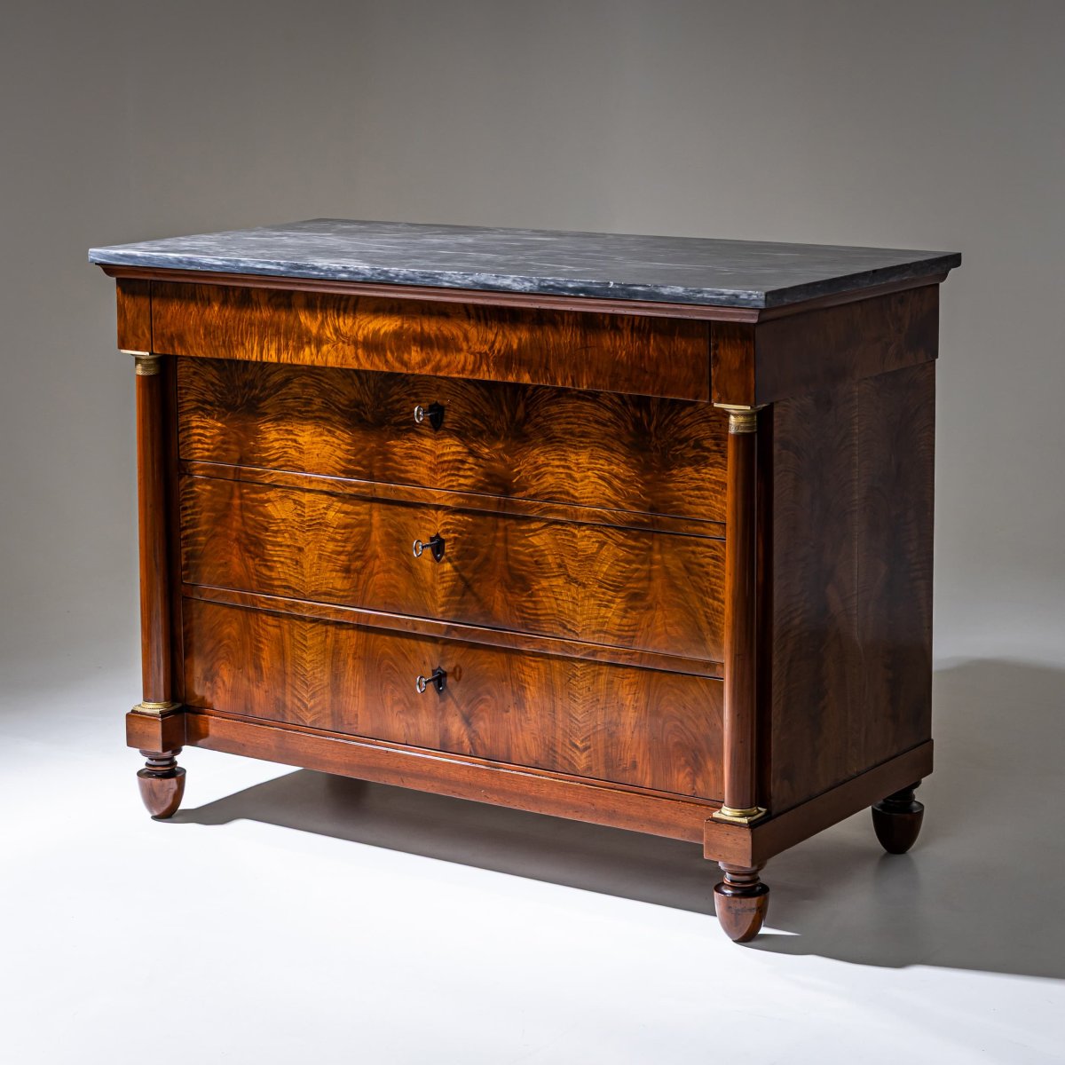 Pair Of Chests Of Drawers With Marble Tops, Italy, Circa 1820