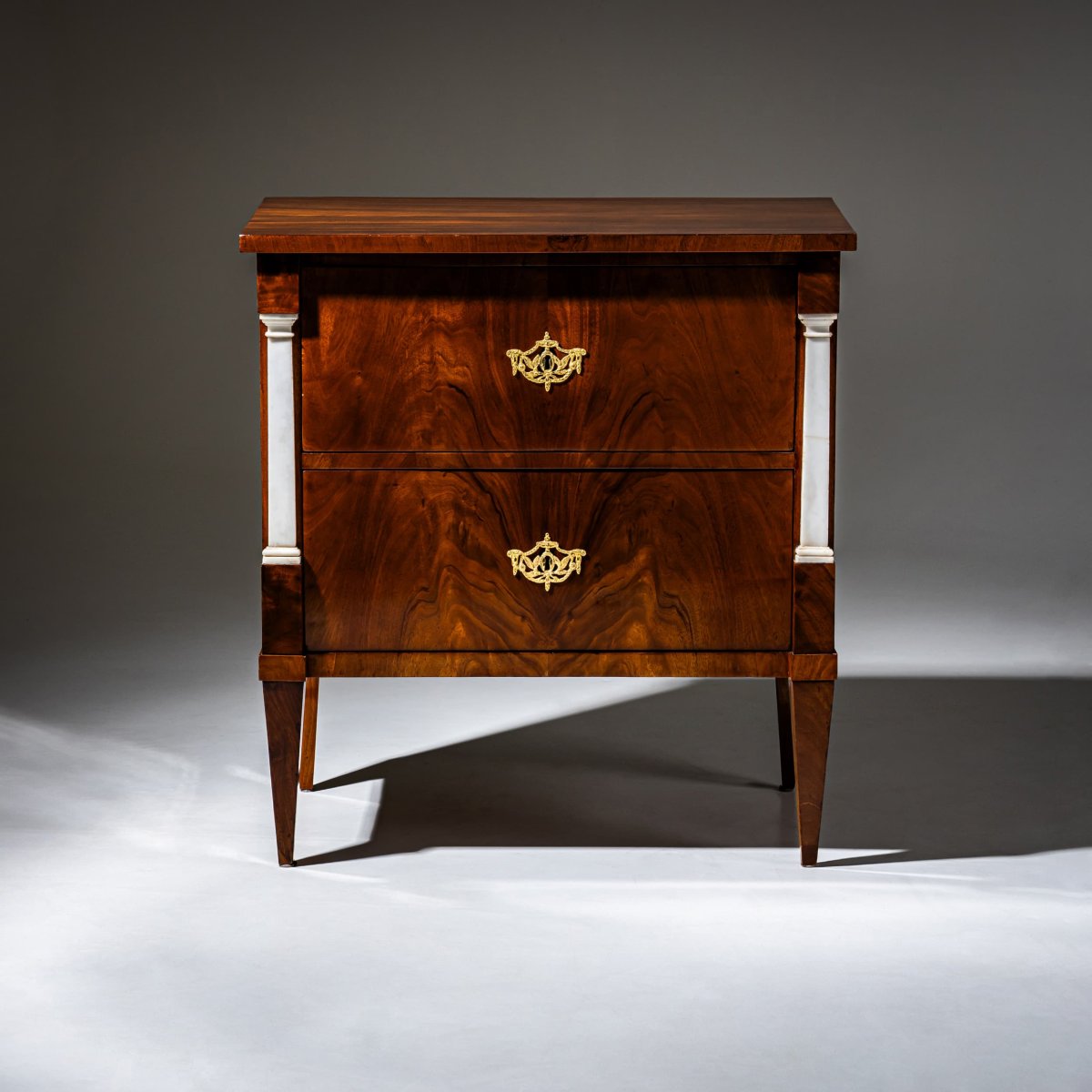 Early Biedermeier Chest Of Drawers With Marble Pilasters, Probably Berlin, Circa 1800-photo-3