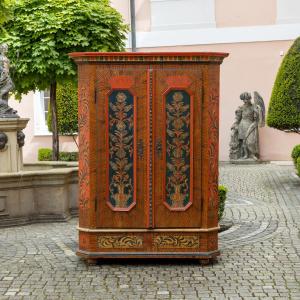 Hand-painted Folk Cabinet, Southern Germany, Dated 1824 And Monogrammed Amw