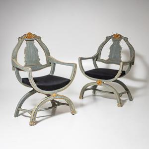 Pair Of Armchairs, Saxony, 18th Century