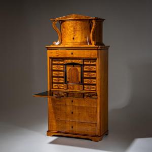 Biedermeier Birchwood Secretary Desk, Germany, Circa 1830