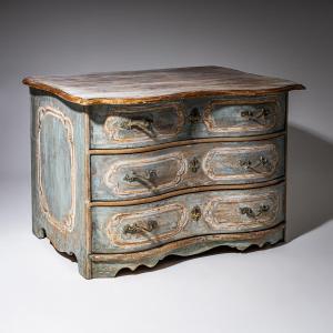 Hand-painted Baroque Chest Of Drawers, Mid-18th Century