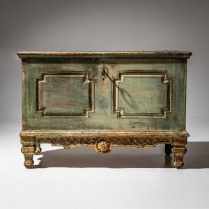 Commode Louis XVI peinte en vert, fin du XVIIIe siècle