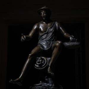 Hermès en bronze, sig. Sabatino, Italie, 1882