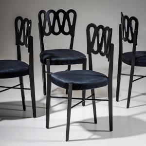 Lot de quatre chaises de salle à manger, modèle G6G, par Gio Ponti pour Montina, Italie, 1969
