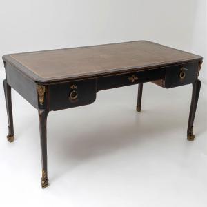 Bureau de style baroque patiné noir, début du XXe siècle