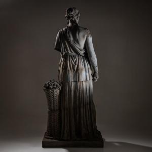 Summer Hora, Cast Zinc Statue, Late 19th Century