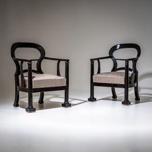 Pair Of Biedermeier Armchairs, Austria, Circa 1830