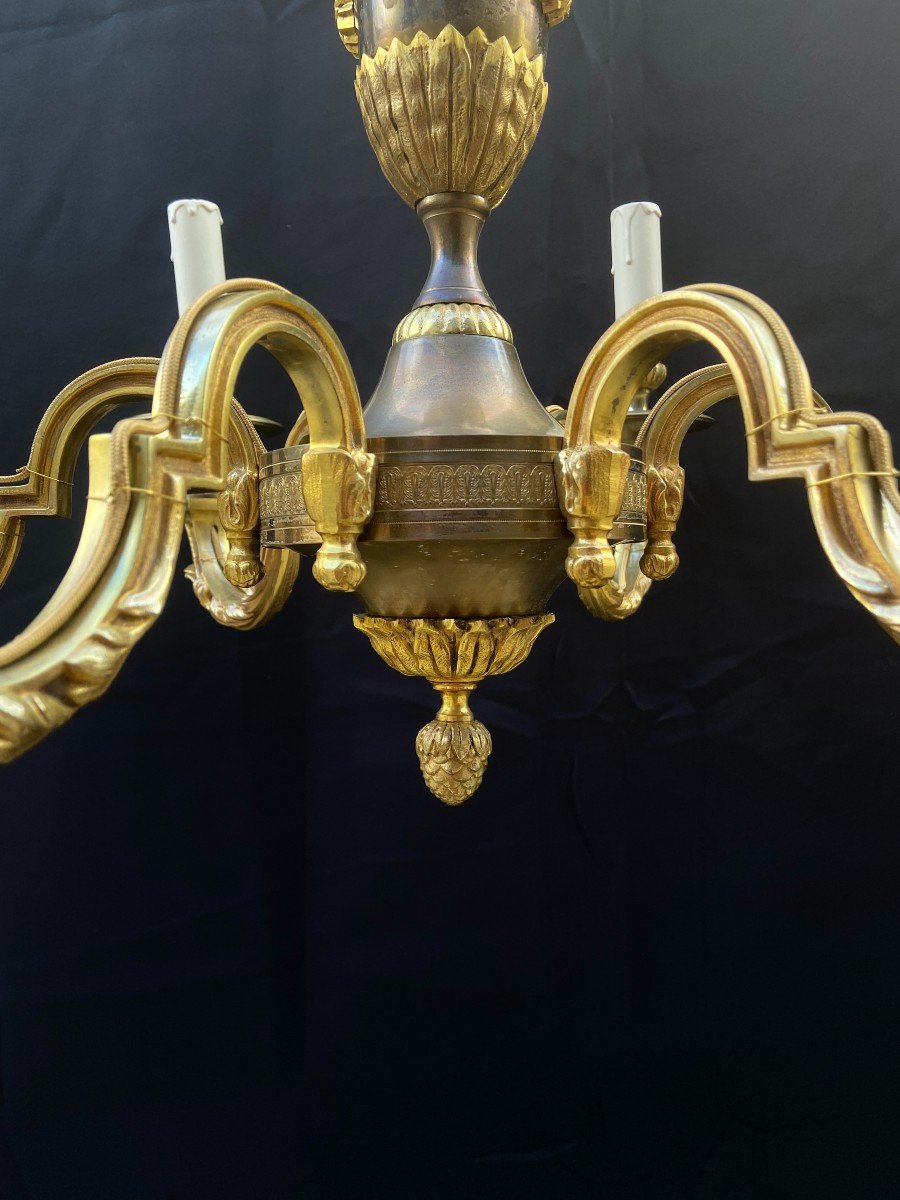 Bronze Chandelier, Neoclassical Style-photo-2