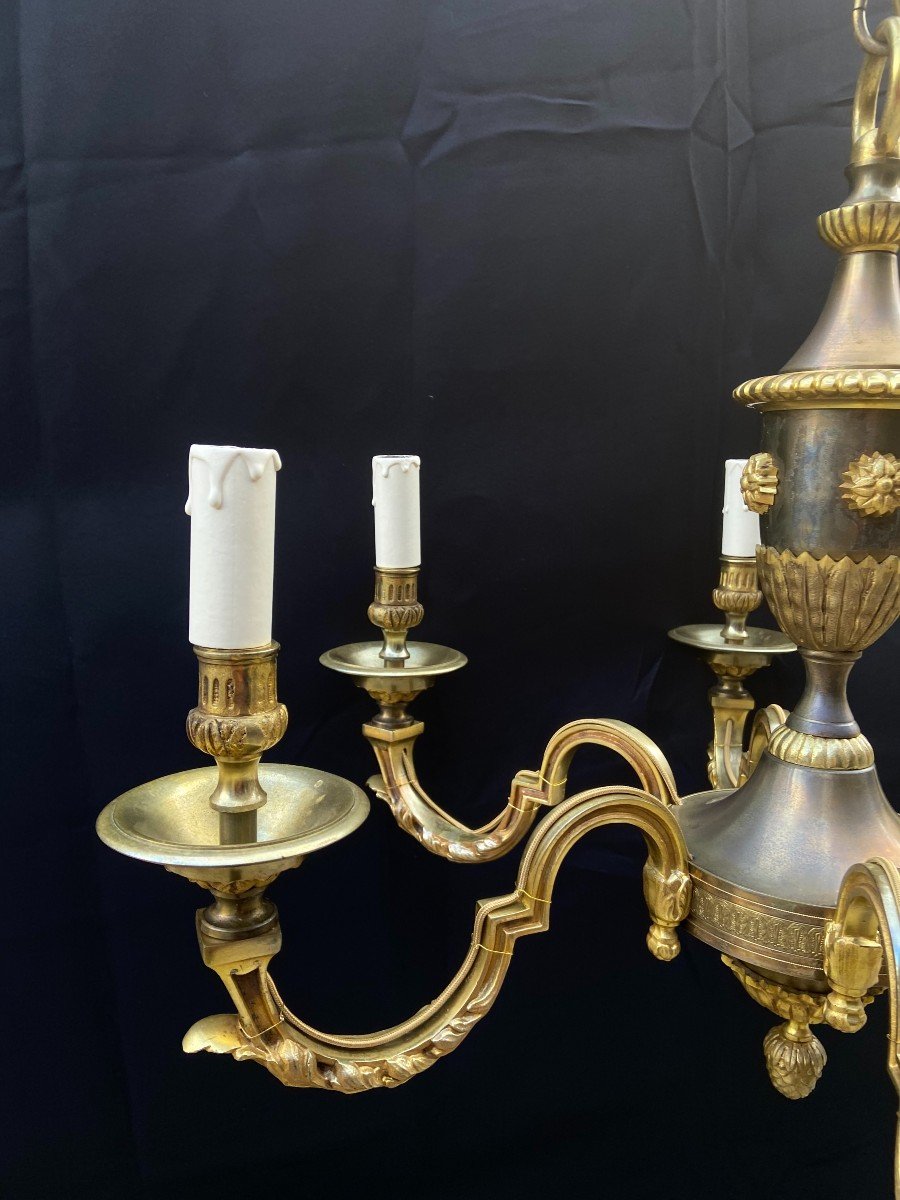 Lustre En Bronze, Style Néoclassique -photo-3